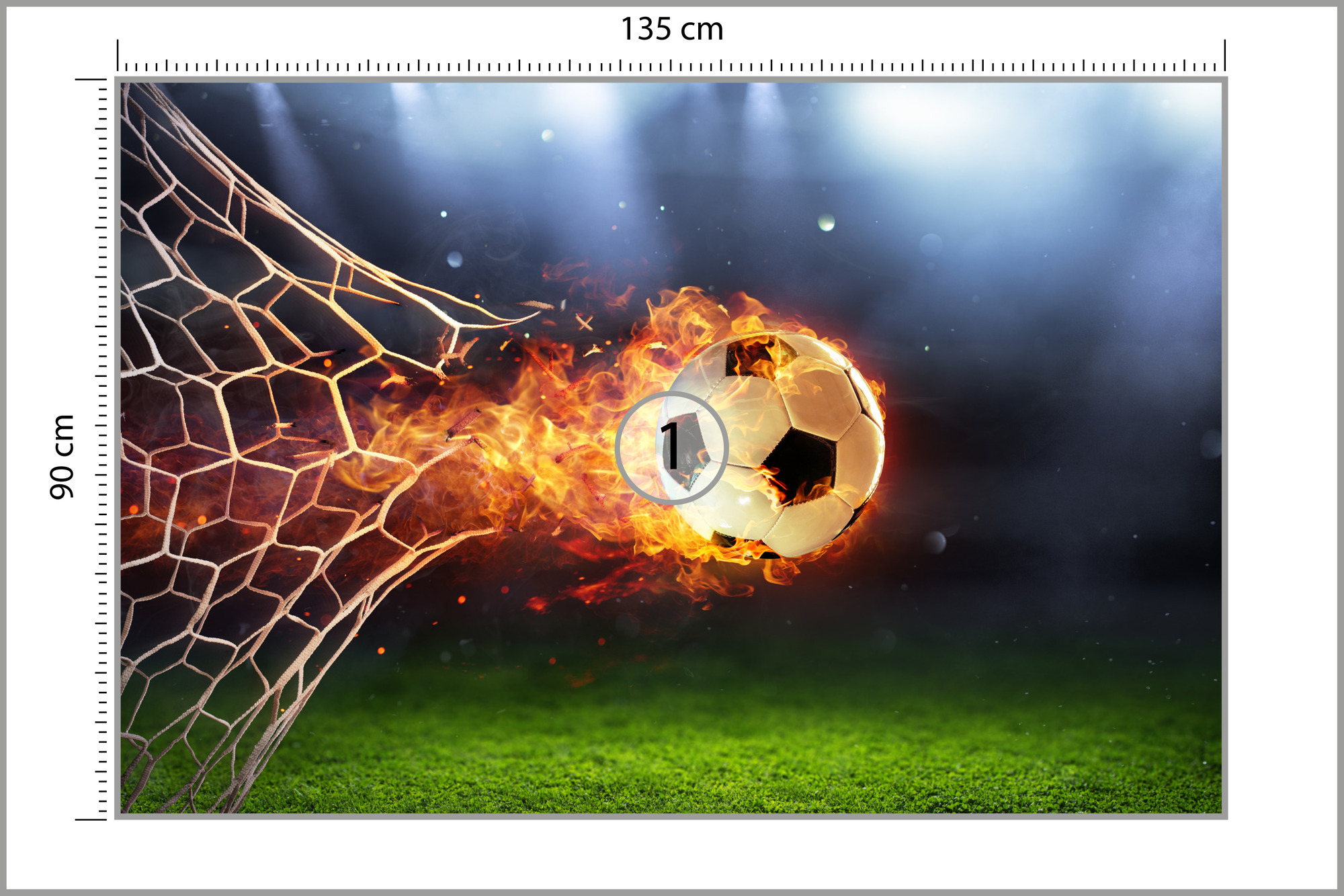 Emaga Fototapeta Piłka Nożna W Płomieniach Vinyl Strukturalny 135x90