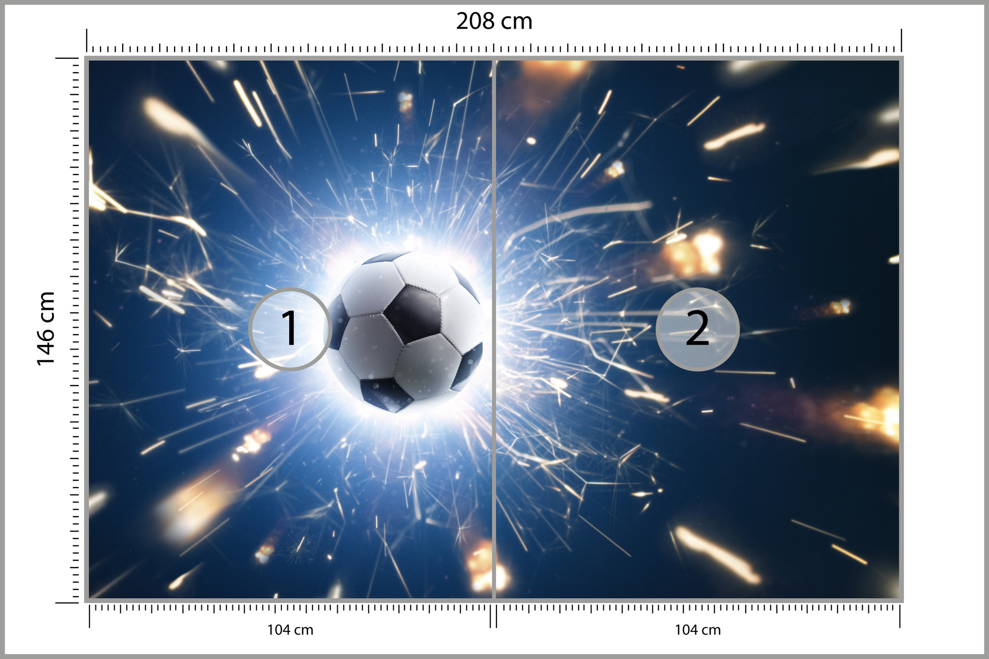 Emaga Fototapeta Piłka Wśród Iskier Flizelina Zmywalna 208x146