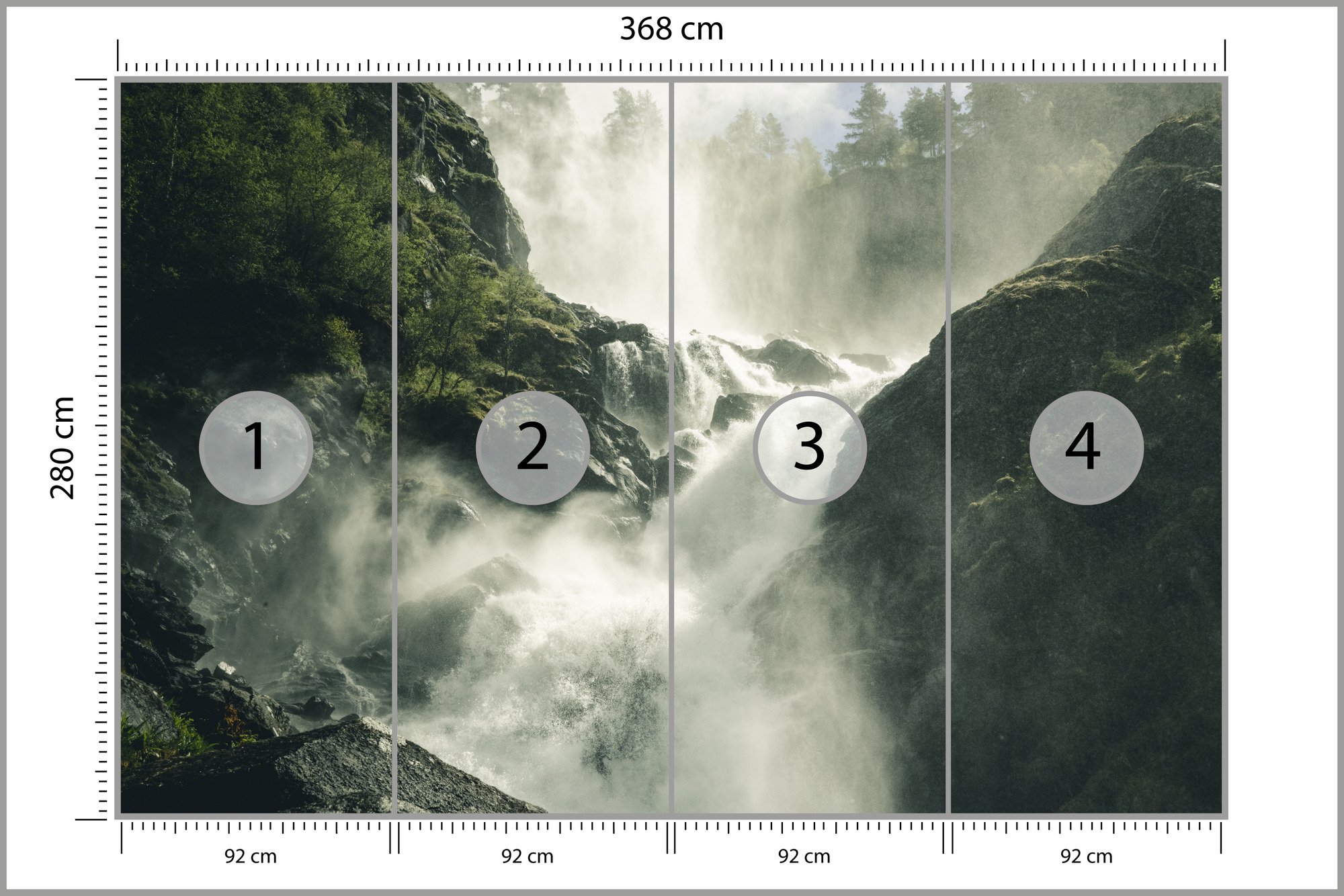 Emaga Fototapeta A Flowing Waterfall In Norway Tapeta Samoprzylepna 368x280