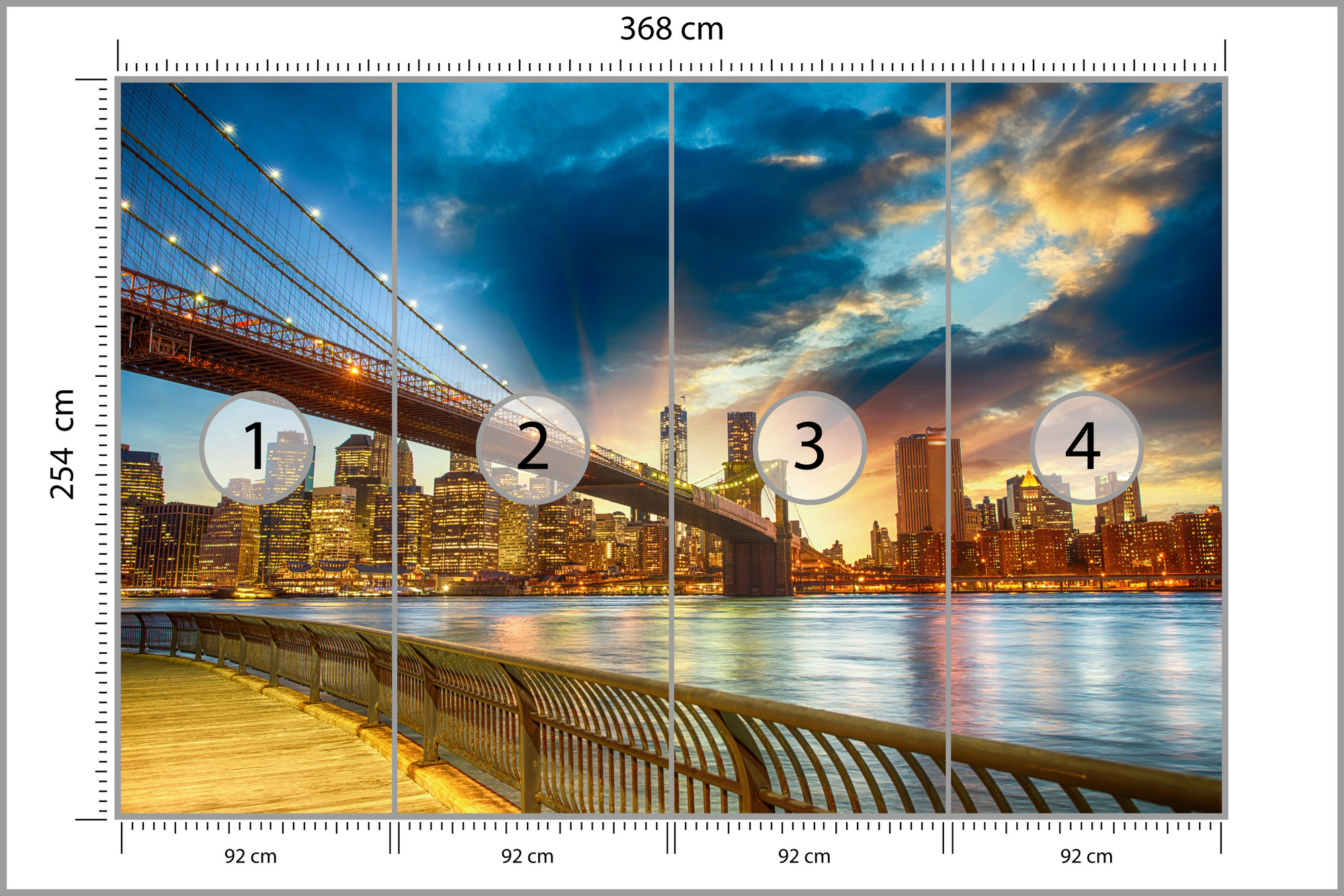 Emaga Fototapeta Widok Na Nowy Jork Vinyl Gładki 368x254