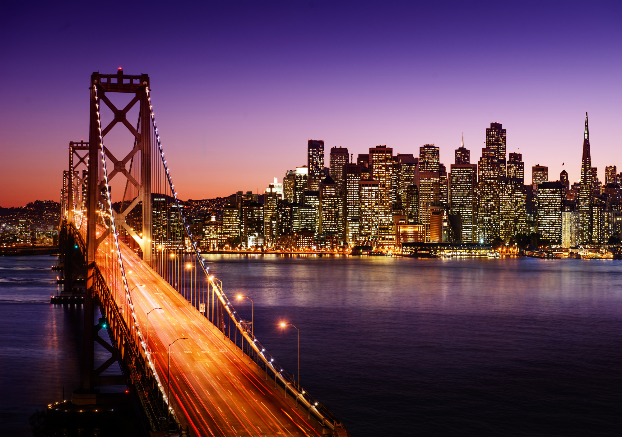 Photomural Bridge At Night