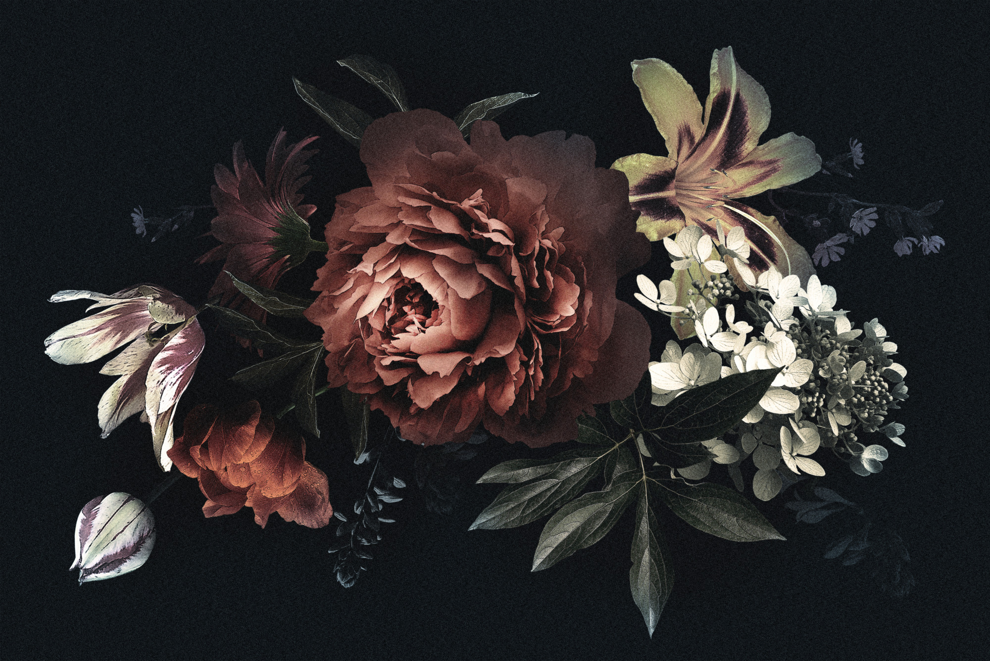 Photomural Vintage Bouquet With Peonies
