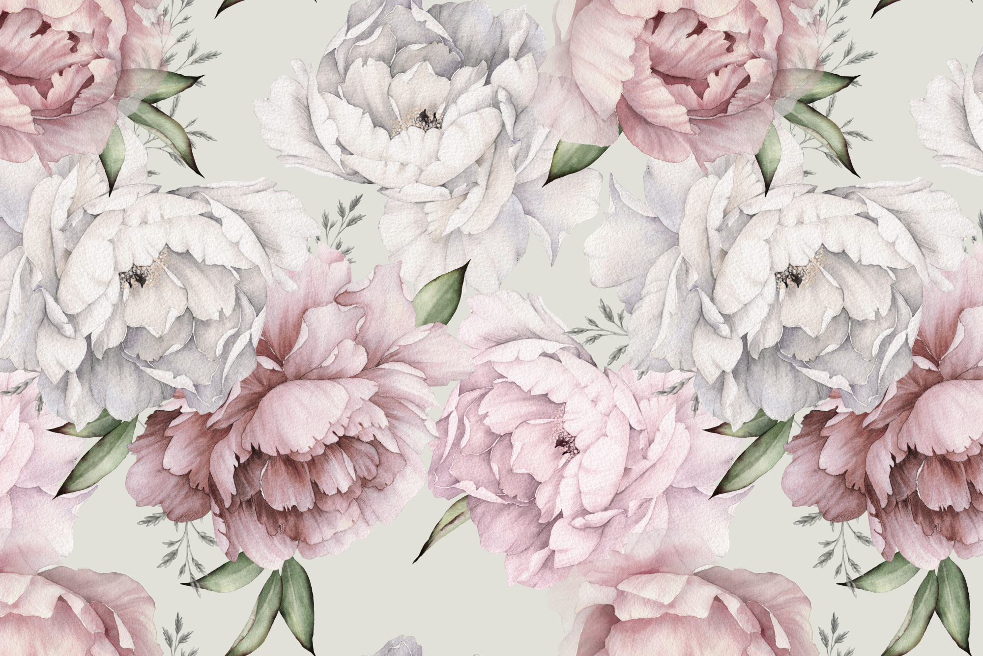 Photomural Peony Flowers In Pastel