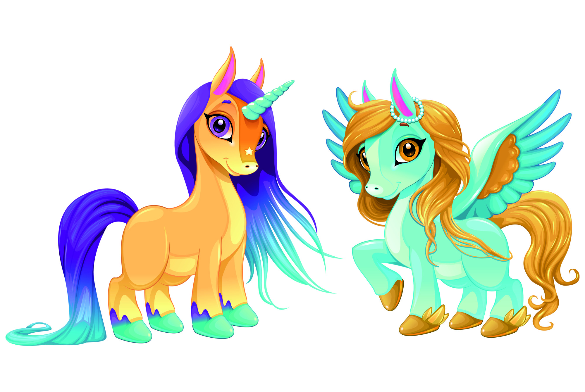 Photomural Unicorn And Pegasus