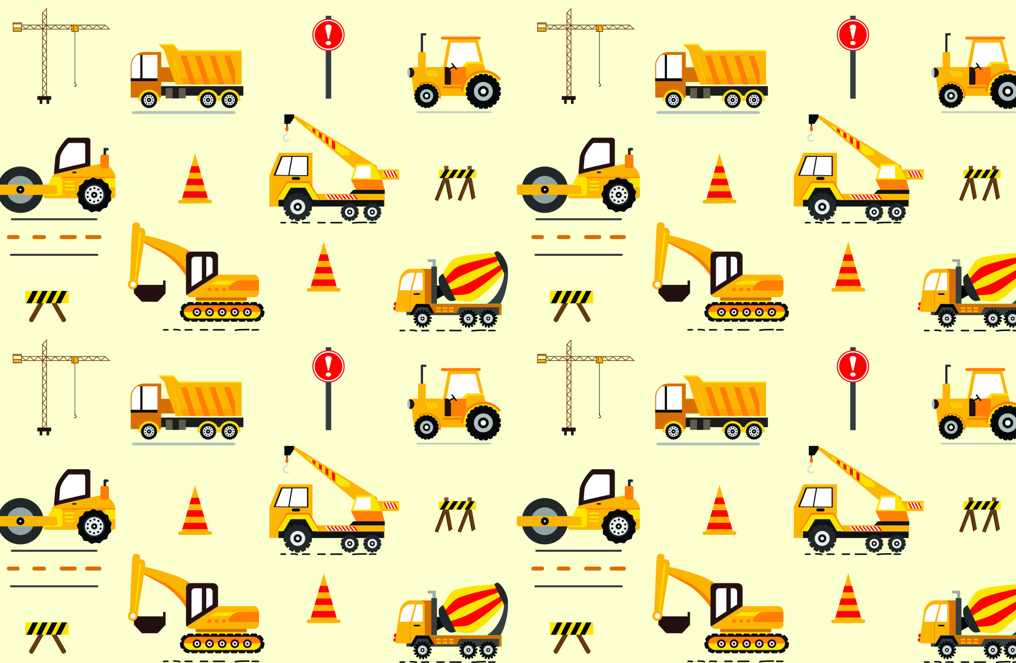 Photomural Excavators And Dumpers