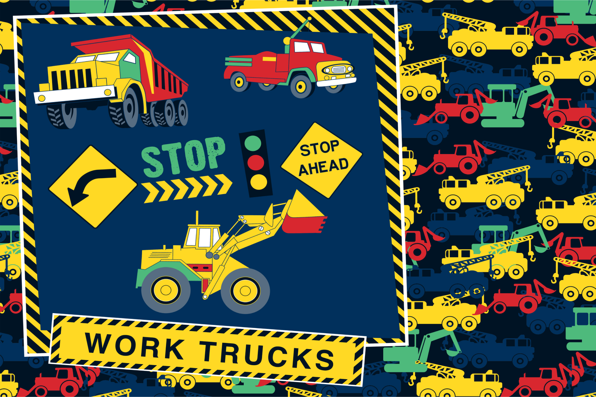 Photomural Colorful Trucks