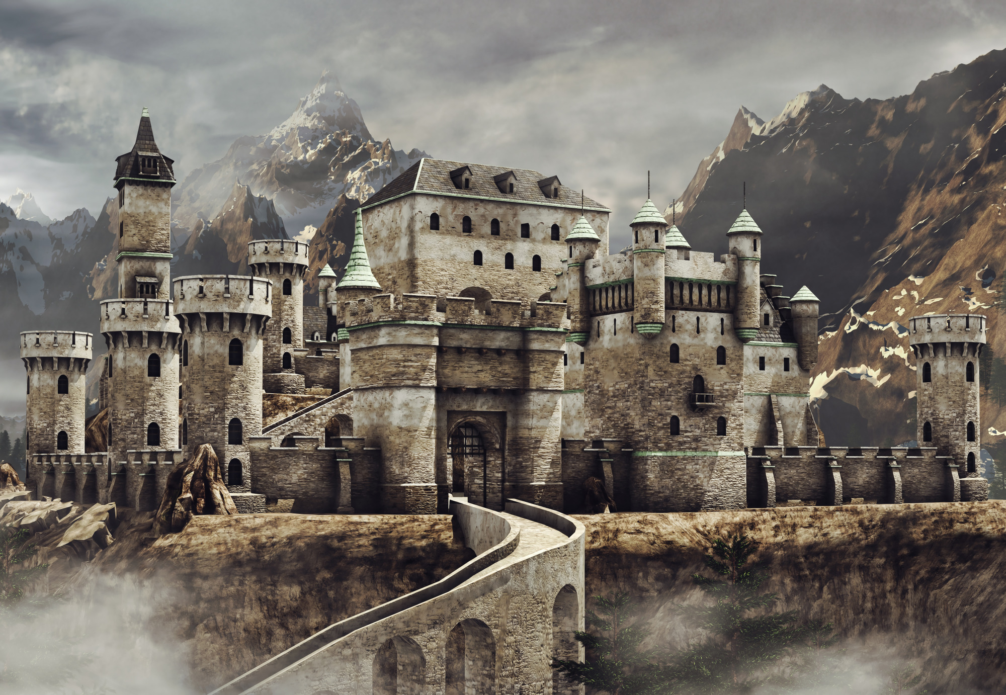 Photomural Medieval Fantasy Castle