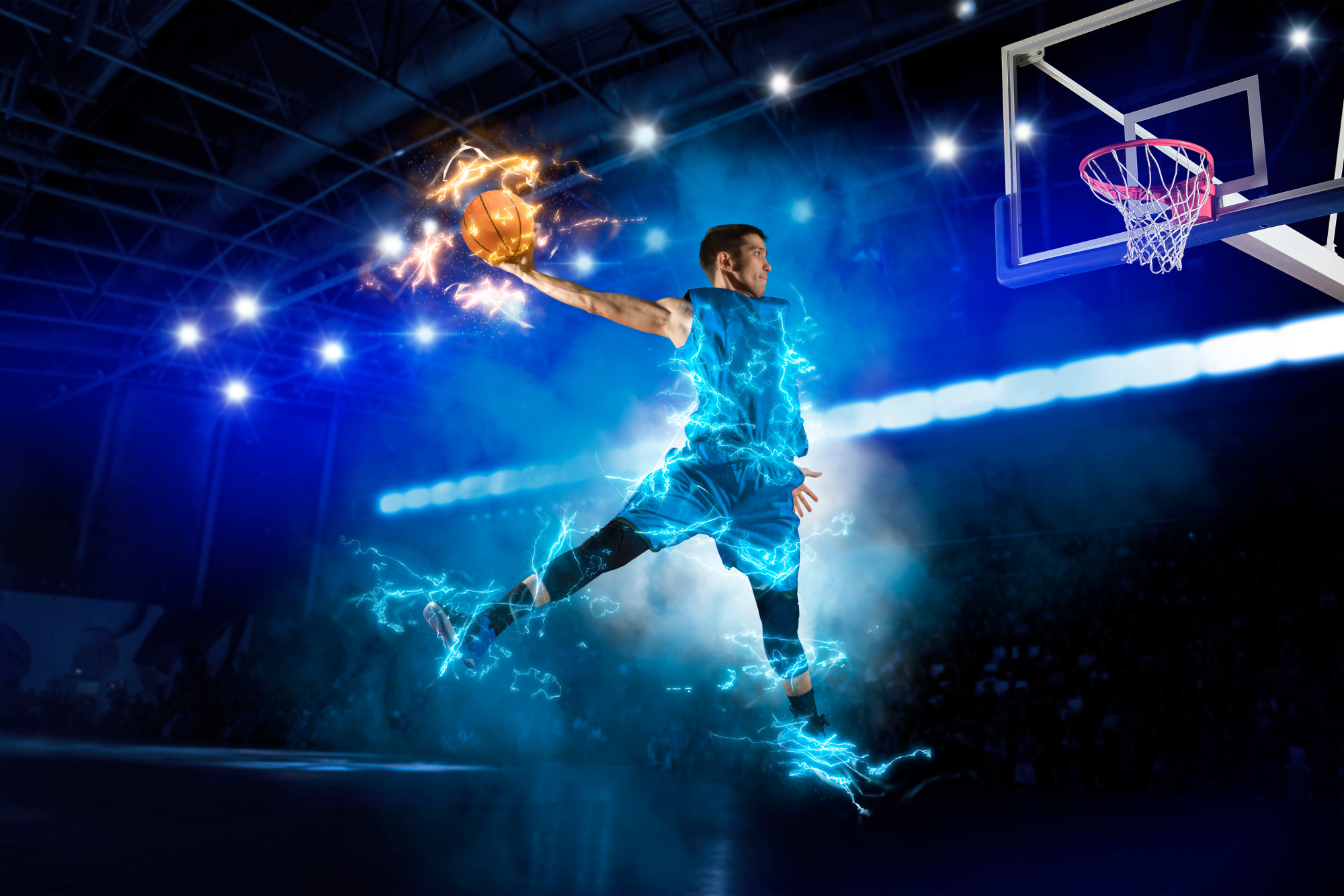 Photomural Burning Basketball Player