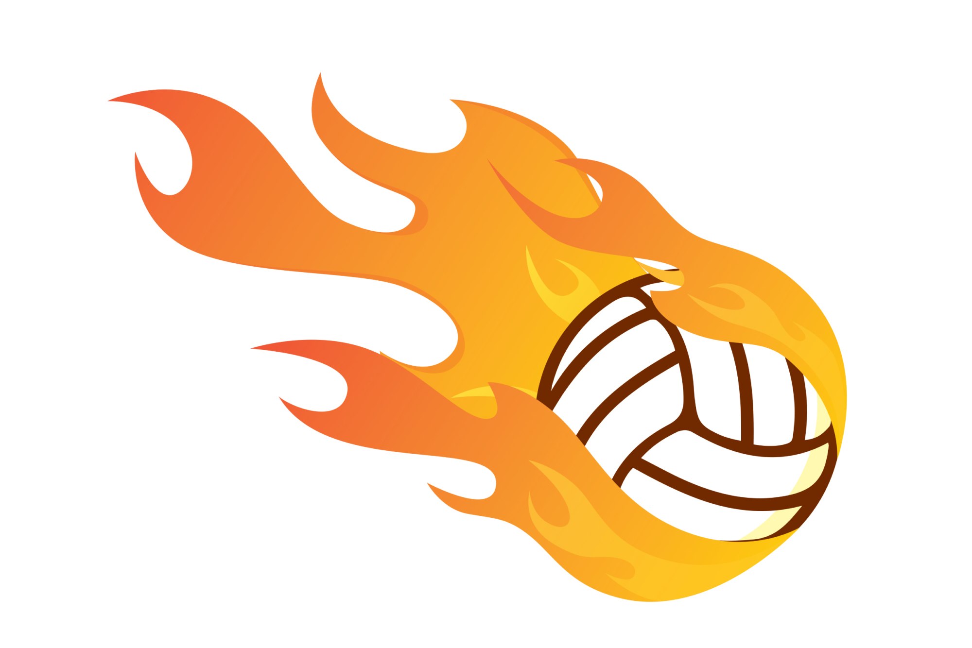 Photomural Burning Volleyball