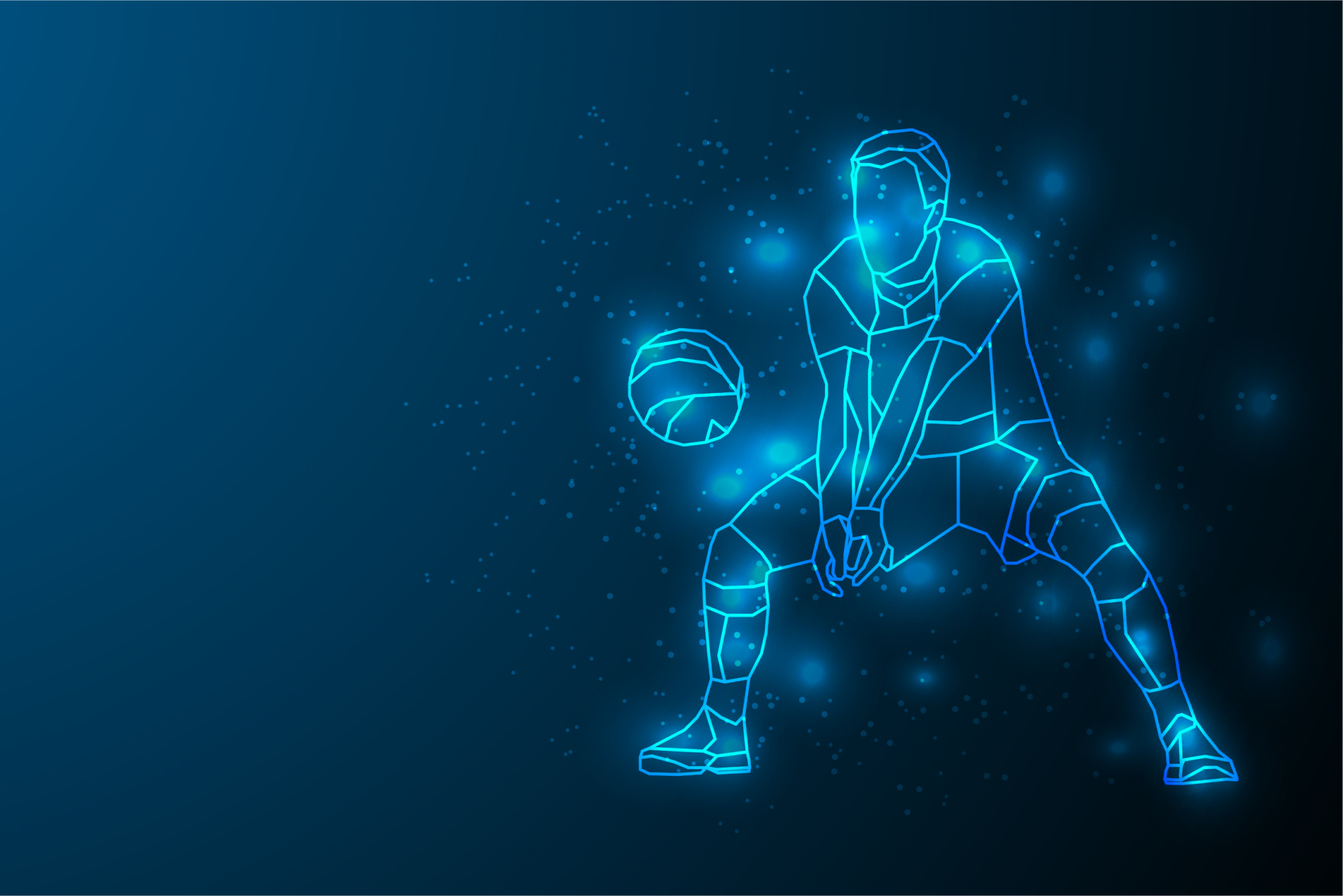 Photomural Abstract Volleyball Player During The Game