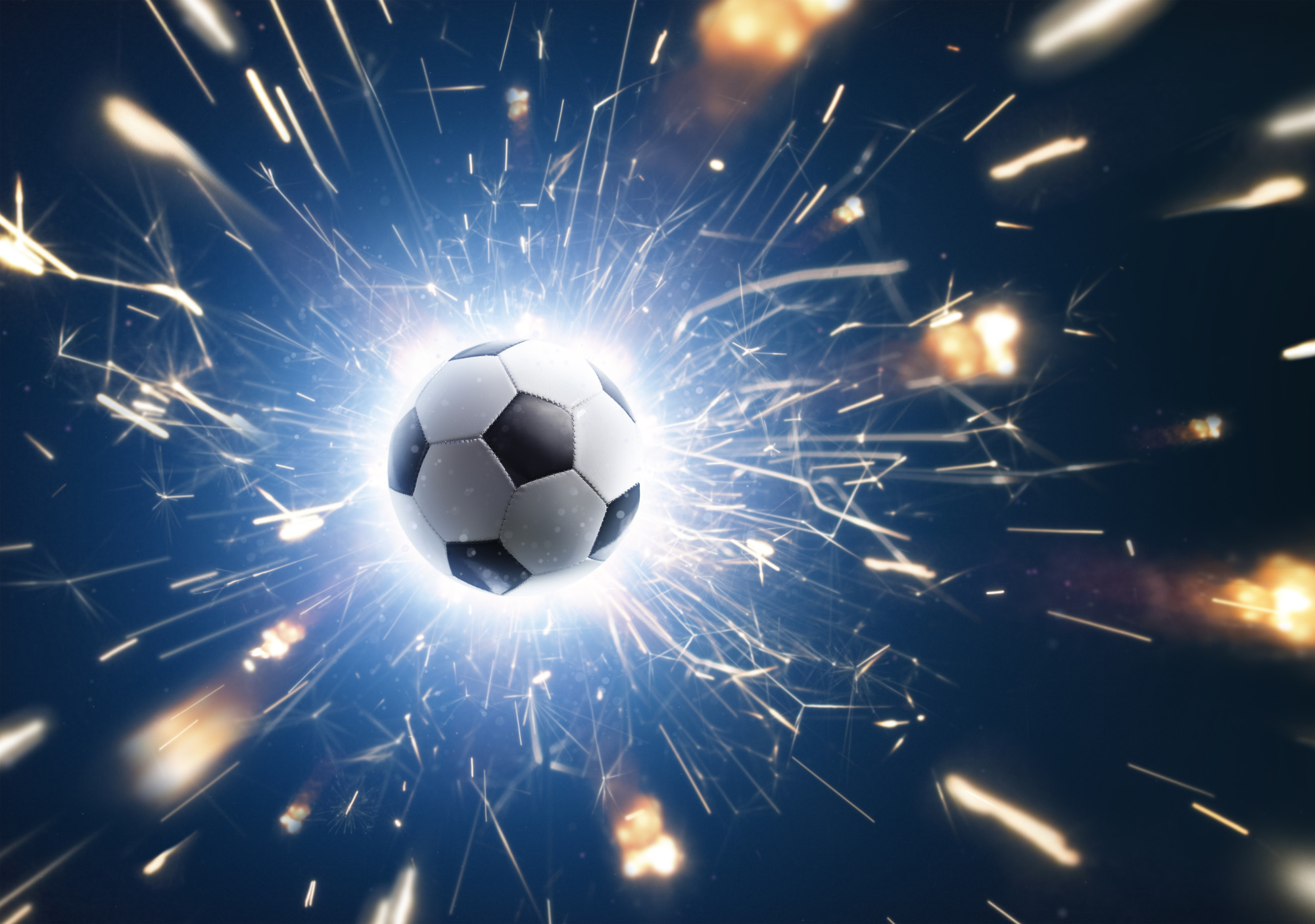 Emaga Fototapeta Piłka Wśród Iskier Flizelina Zmywalna 208x146