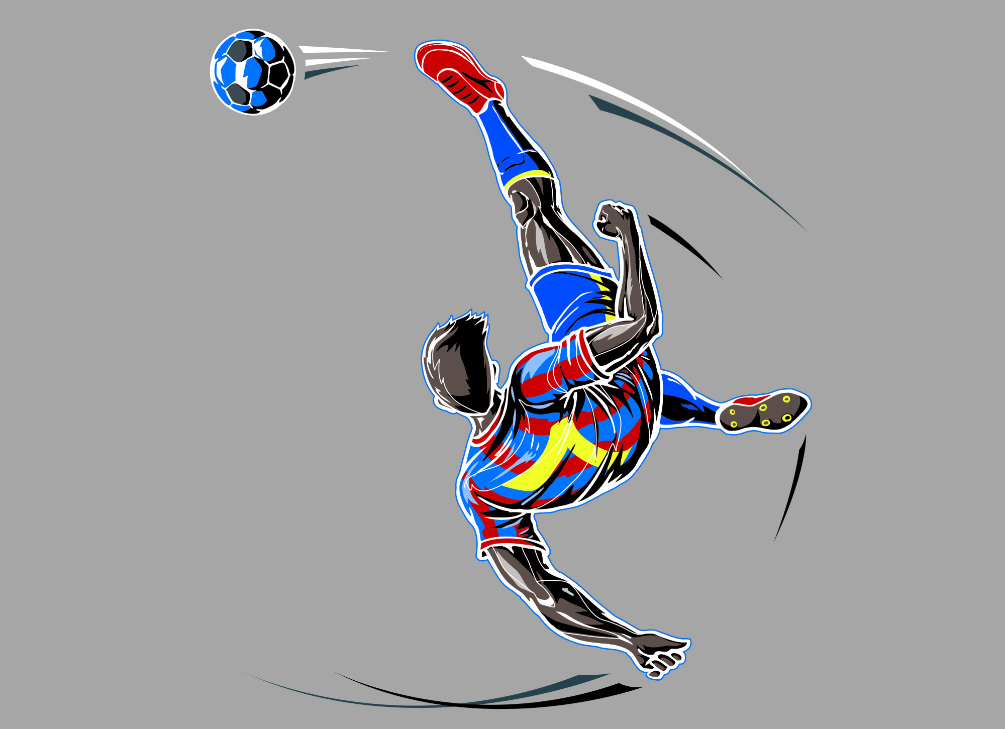 Photomural Football Player Doing A Flip