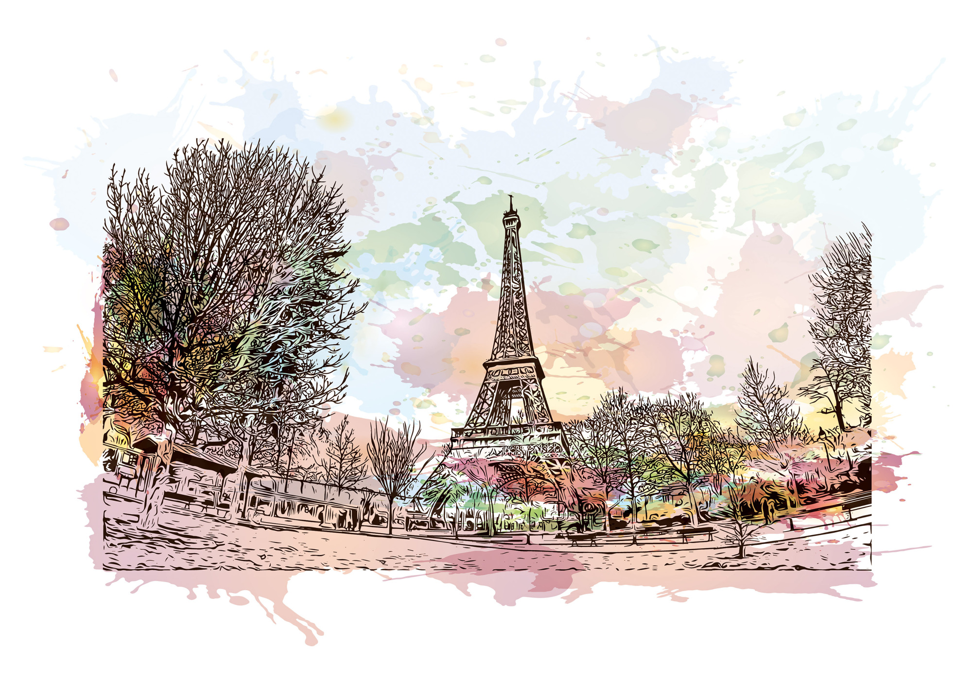Photomural Paris Eiffel Tower