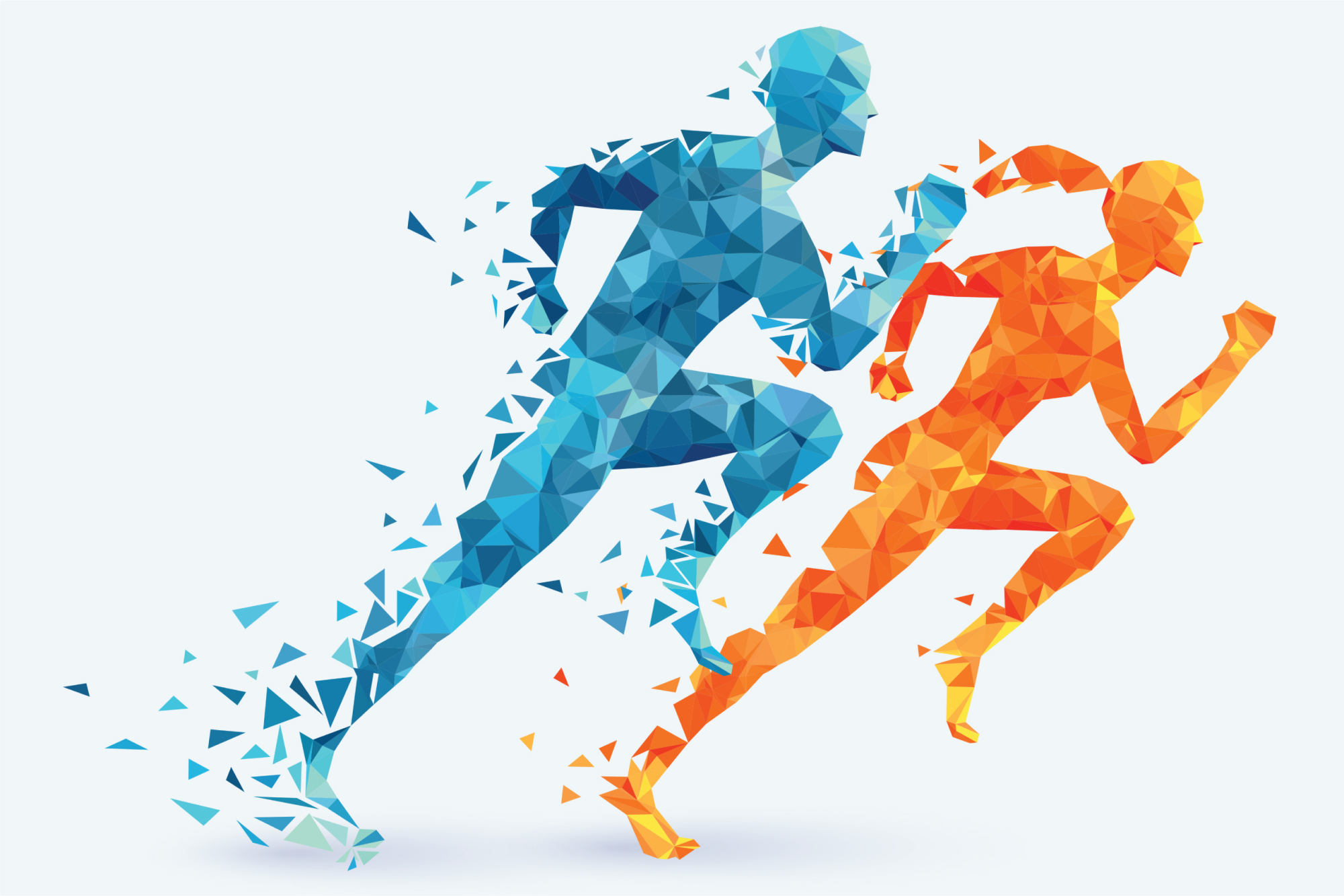 Photomural Geometric Athletic Runners