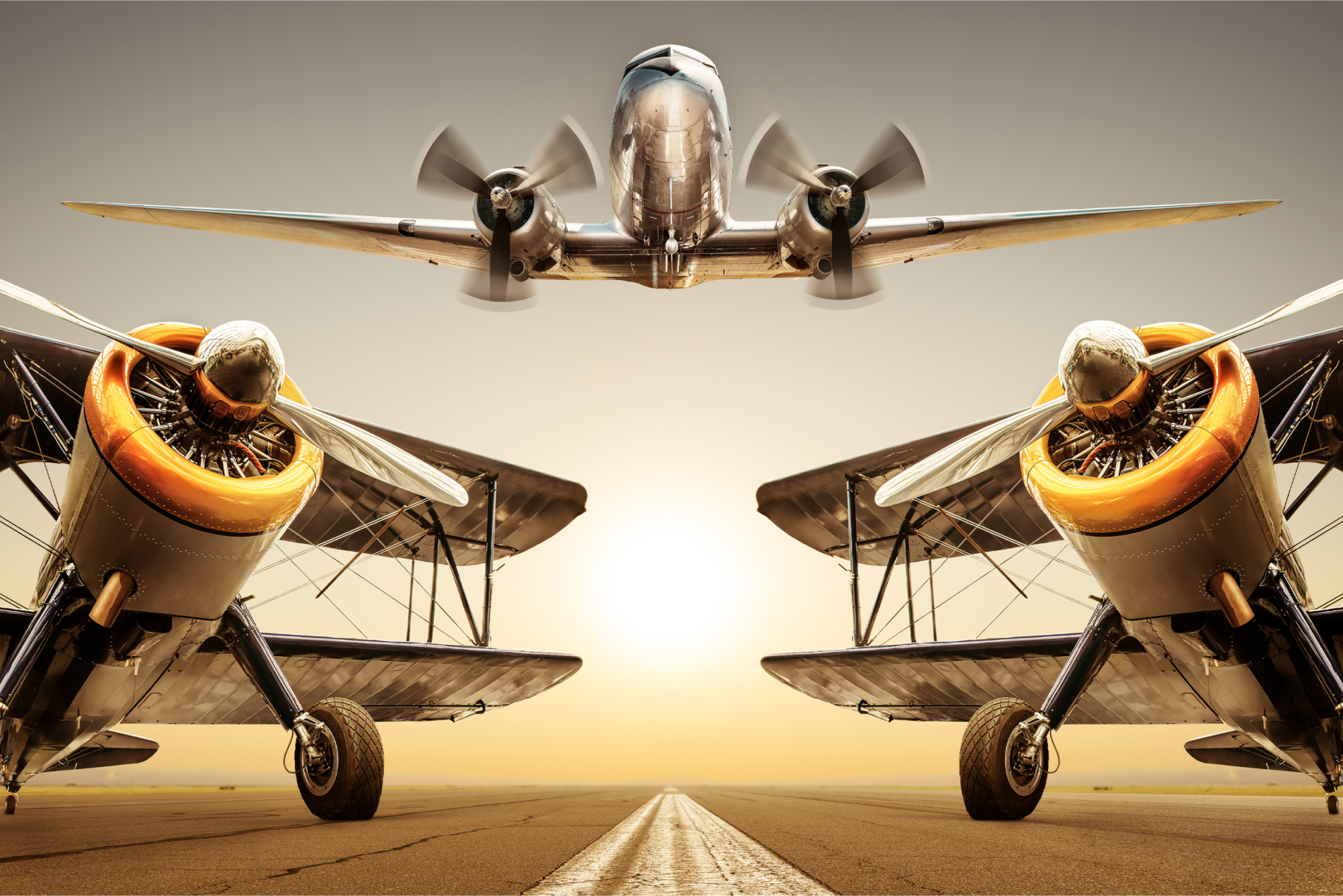 Photomural Antique Airplanes