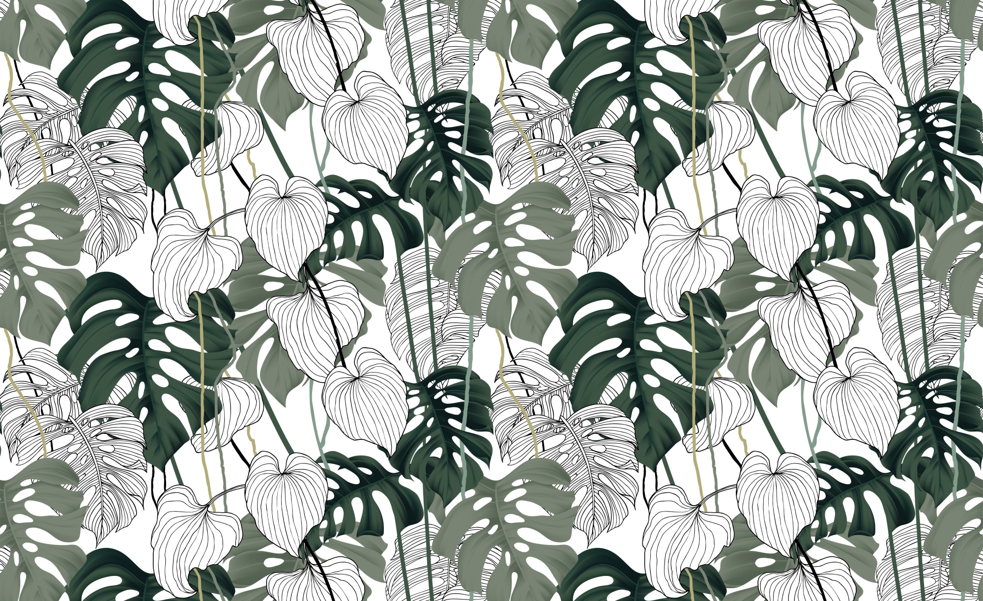 Photomural Monstera Leaves