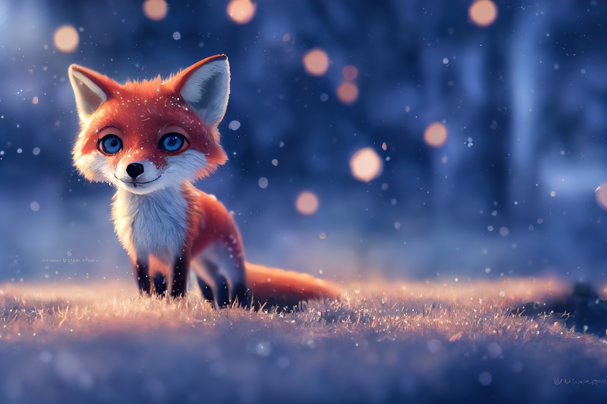 Photomural Woodland Fox In Winter Snow, Created With Ai, Artificial Intelligence