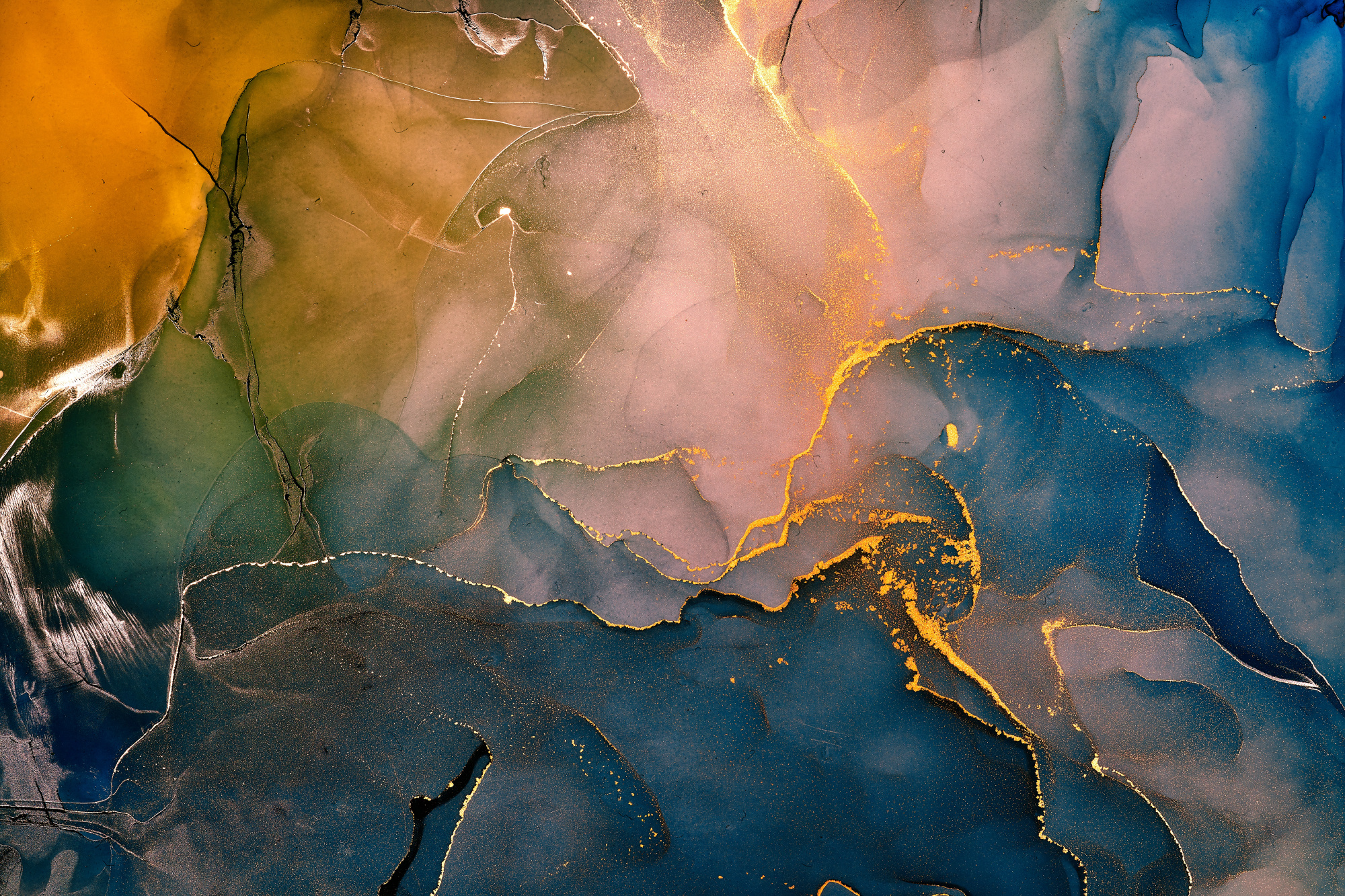 Photomural Alcohol Ink Colors Translucent. Abstract Multicolored Marble Texture Background. Design Wrapping Paper, Wallpaper. Mixing Acrylic Paints. Modern Fluid Art. Alcohol Ink Pattern