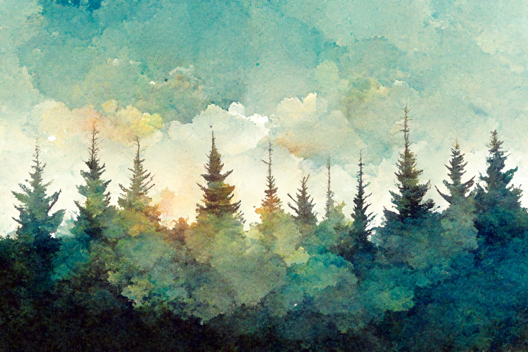 Photomural Spruce Forest