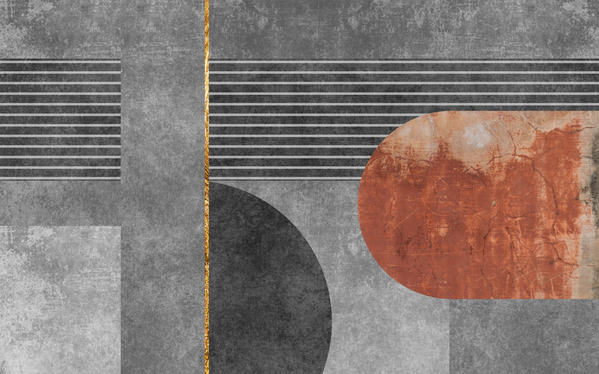 Photomural Gold Geometric Background Art. Modern Grey Pattern,