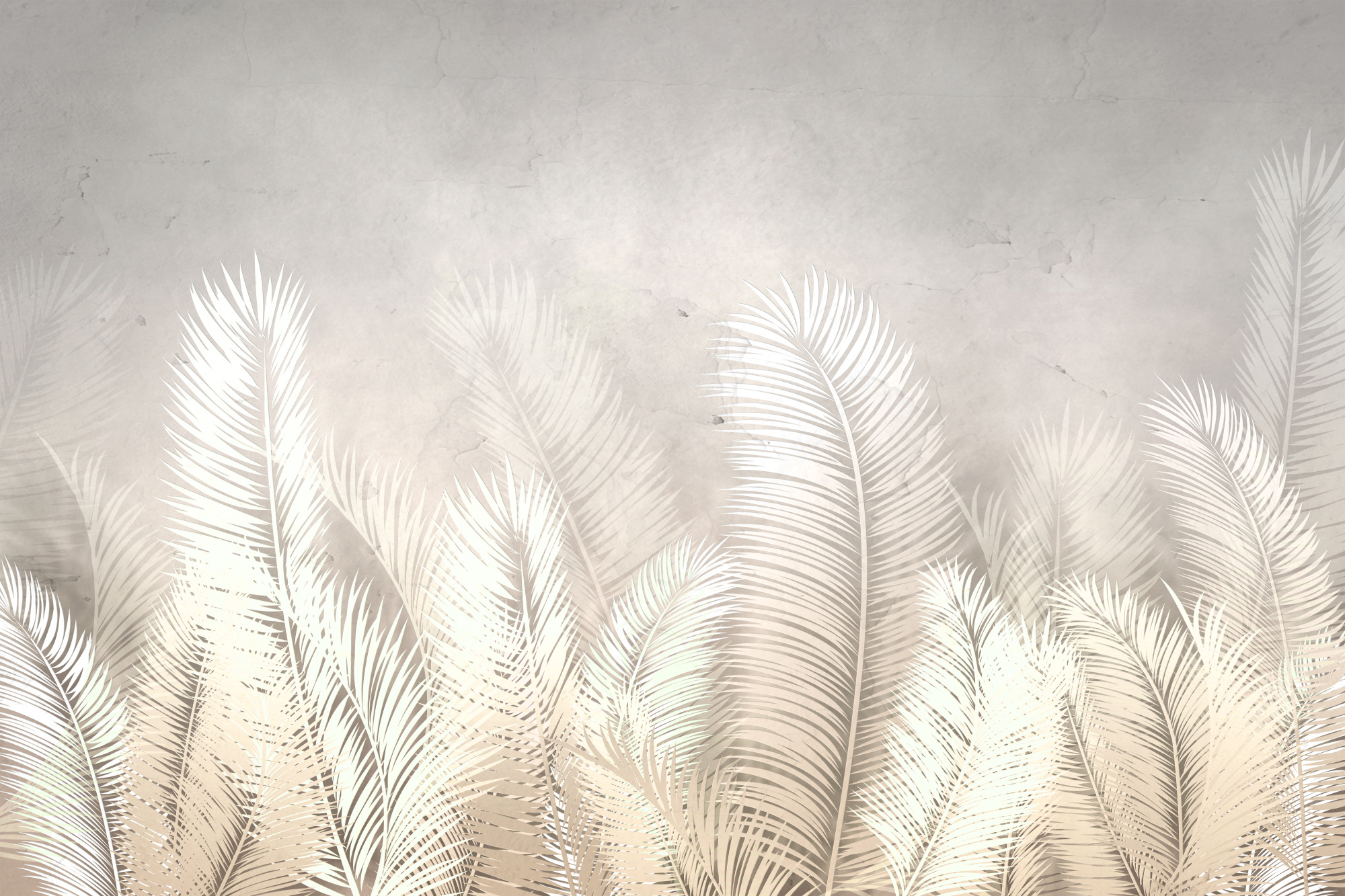 Photomural Tropical Trees And Leaves For Digital Printing Wallpaper, Custom Design Wallpaper - 3D