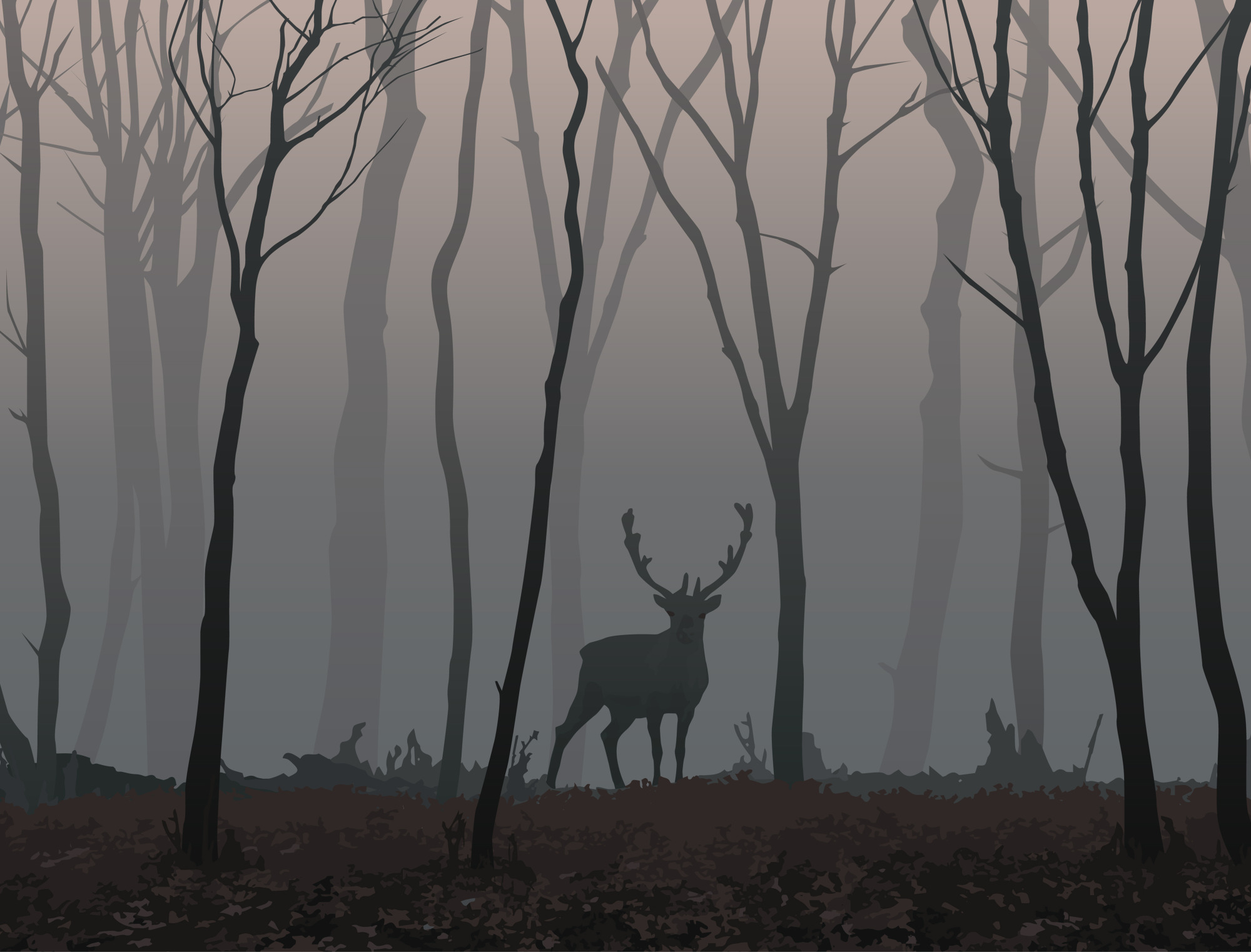 Photomural Deer In The Forest