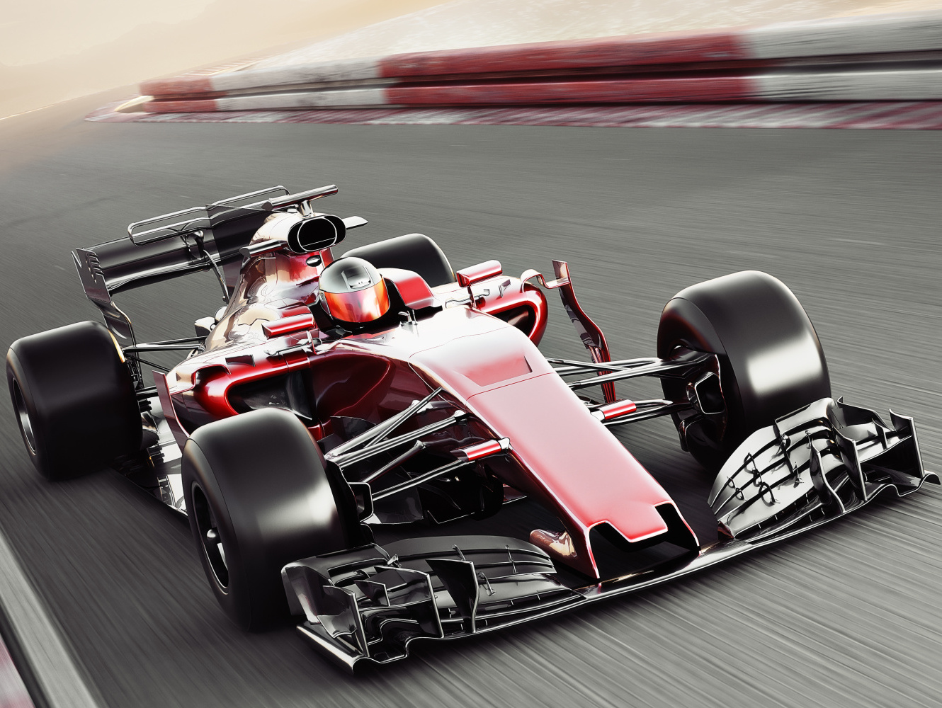 Multipart Canvas Formula 1 Car On The Track