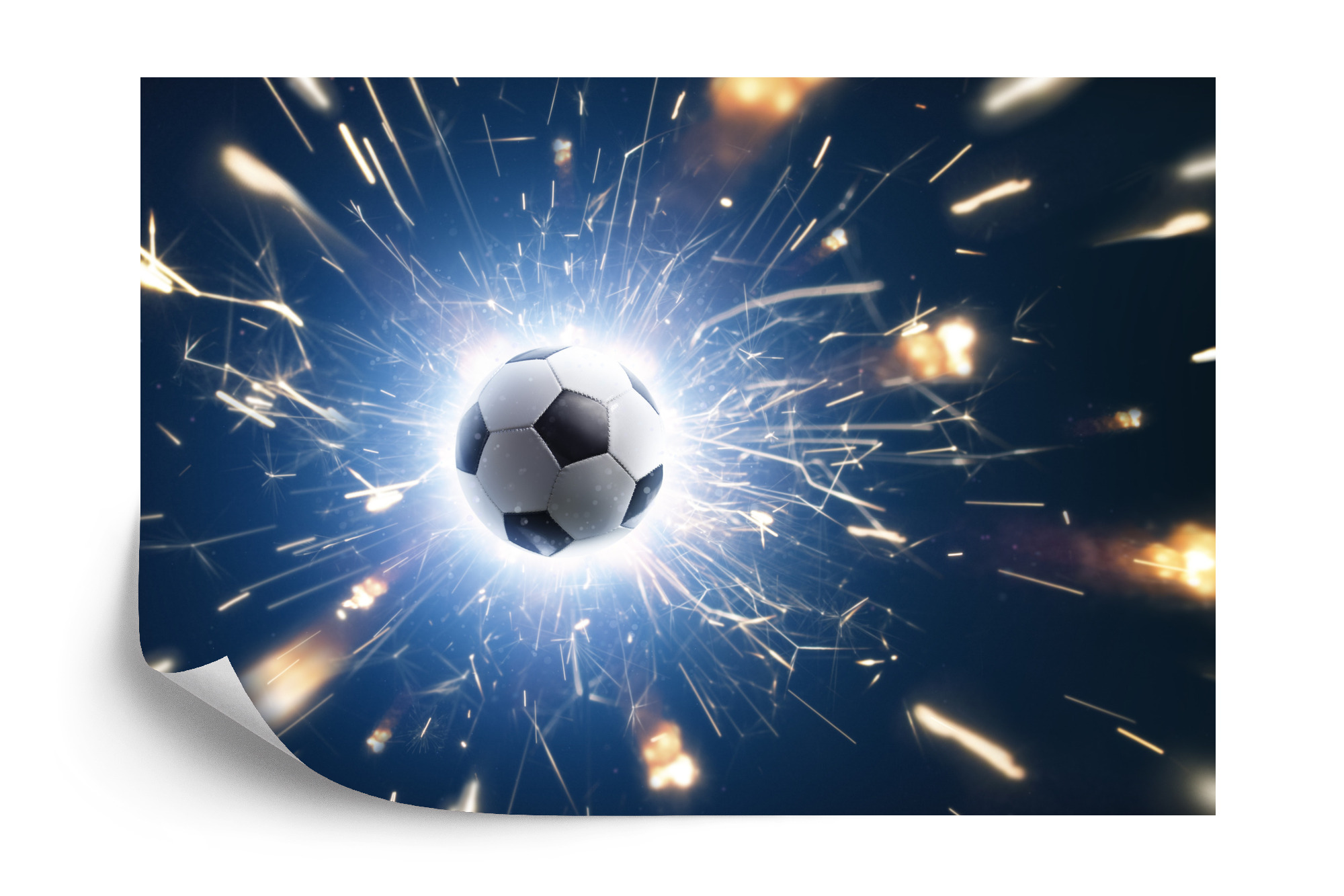Emaga Fototapeta Piłka Wśród Iskier Flizelina Zmywalna 208x146