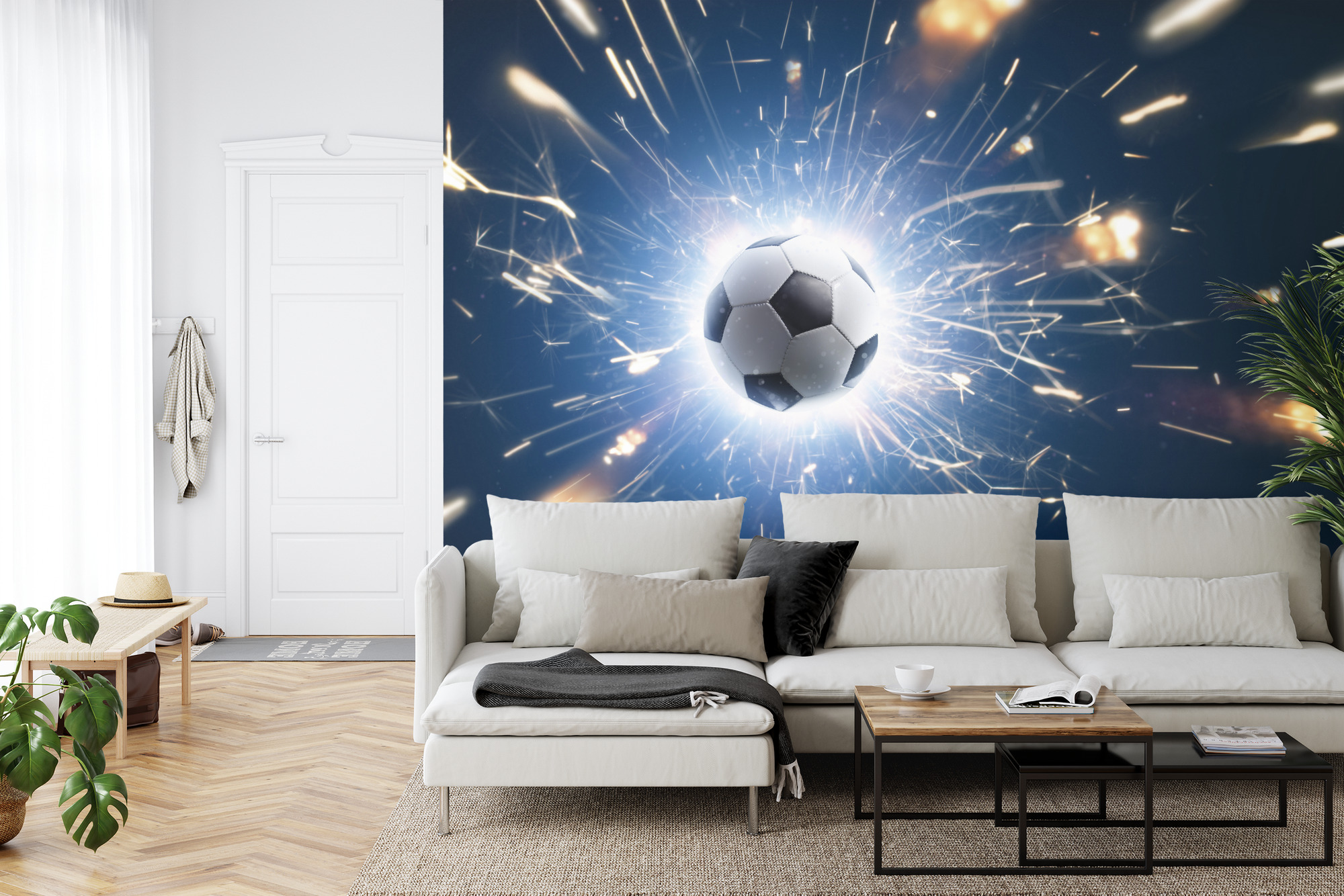 Emaga Fototapeta Piłka Wśród Iskier Flizelina Zmywalna 208x146