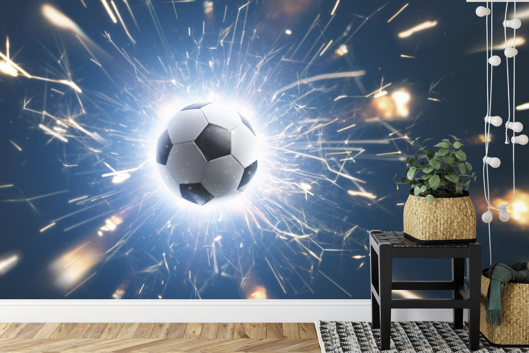 Emaga Fototapeta Piłka Wśród Iskier Flizelina Zmywalna 208x146