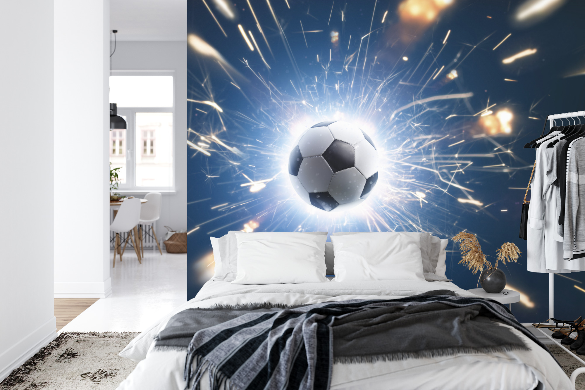 Emaga Fototapeta Piłka Wśród Iskier Flizelina Zmywalna 208x146
