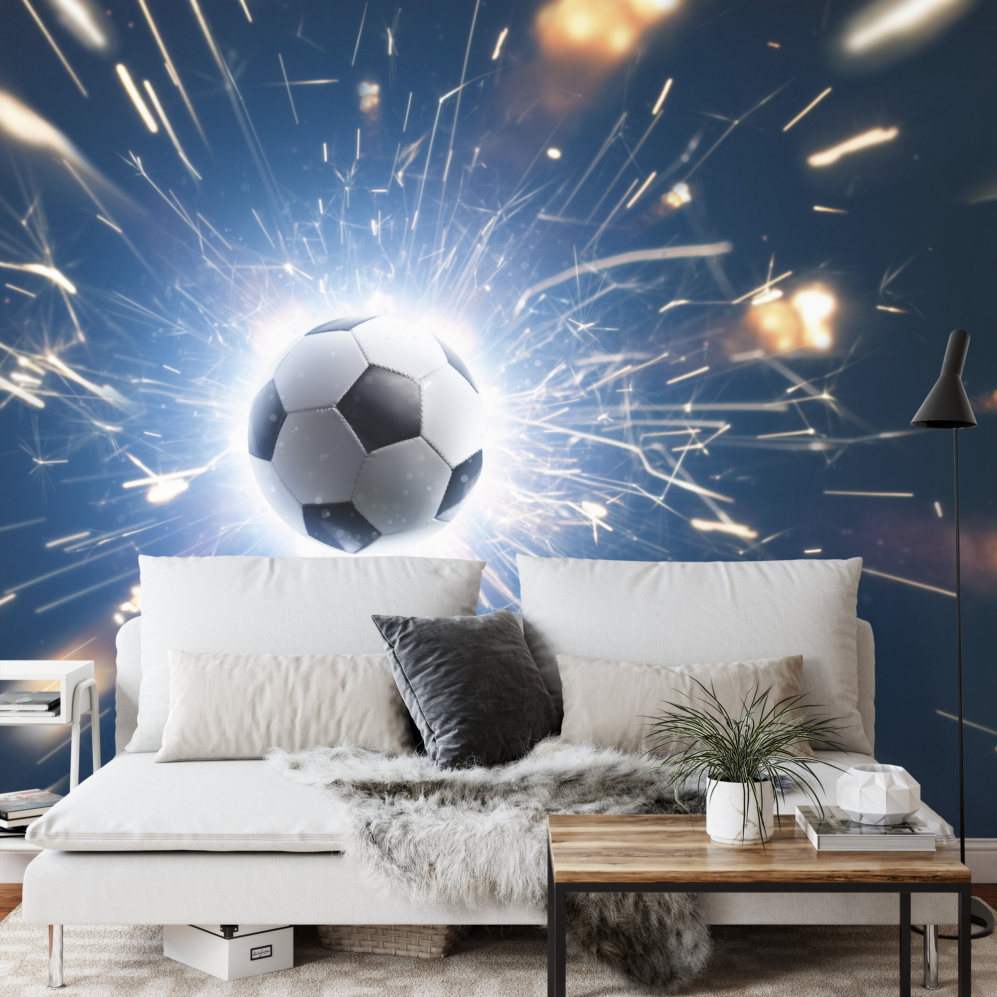 Emaga Fototapeta Piłka Wśród Iskier Flizelina Zmywalna 208x146