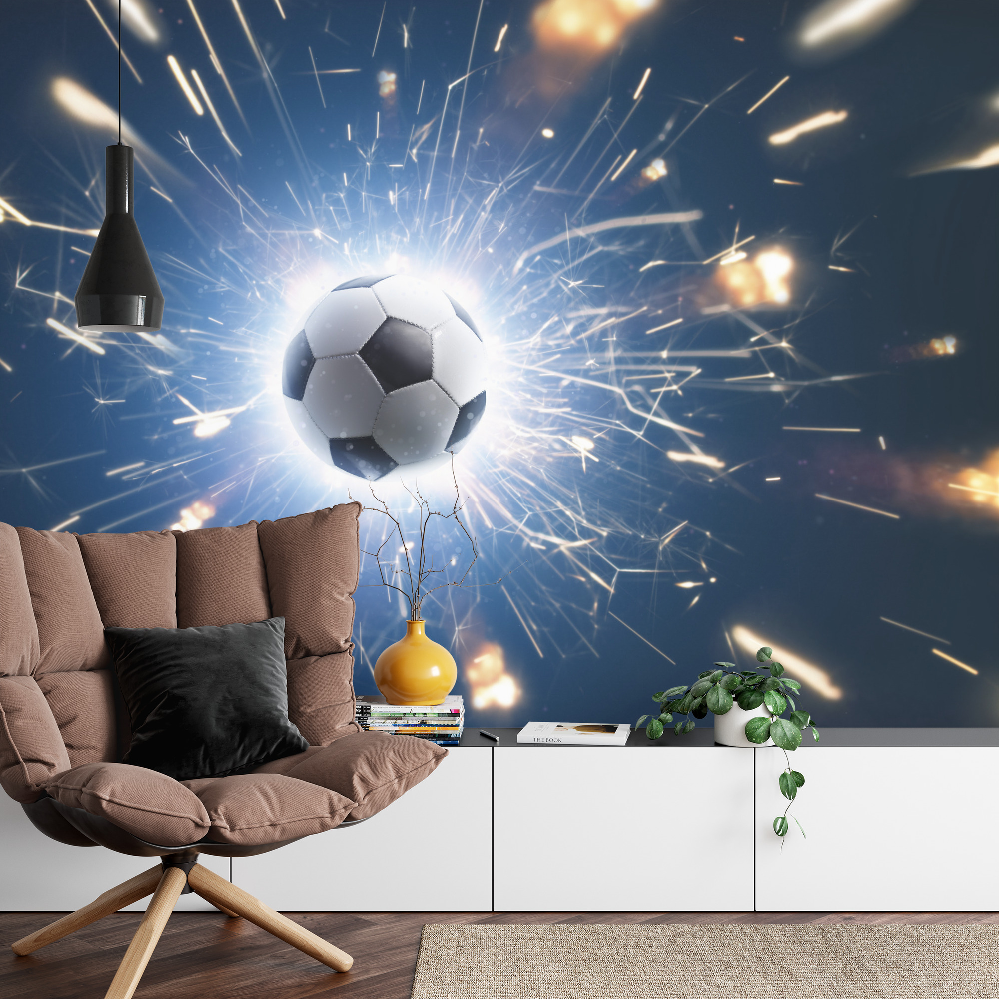 Emaga Fototapeta Piłka Wśród Iskier Flizelina Zmywalna 208x146