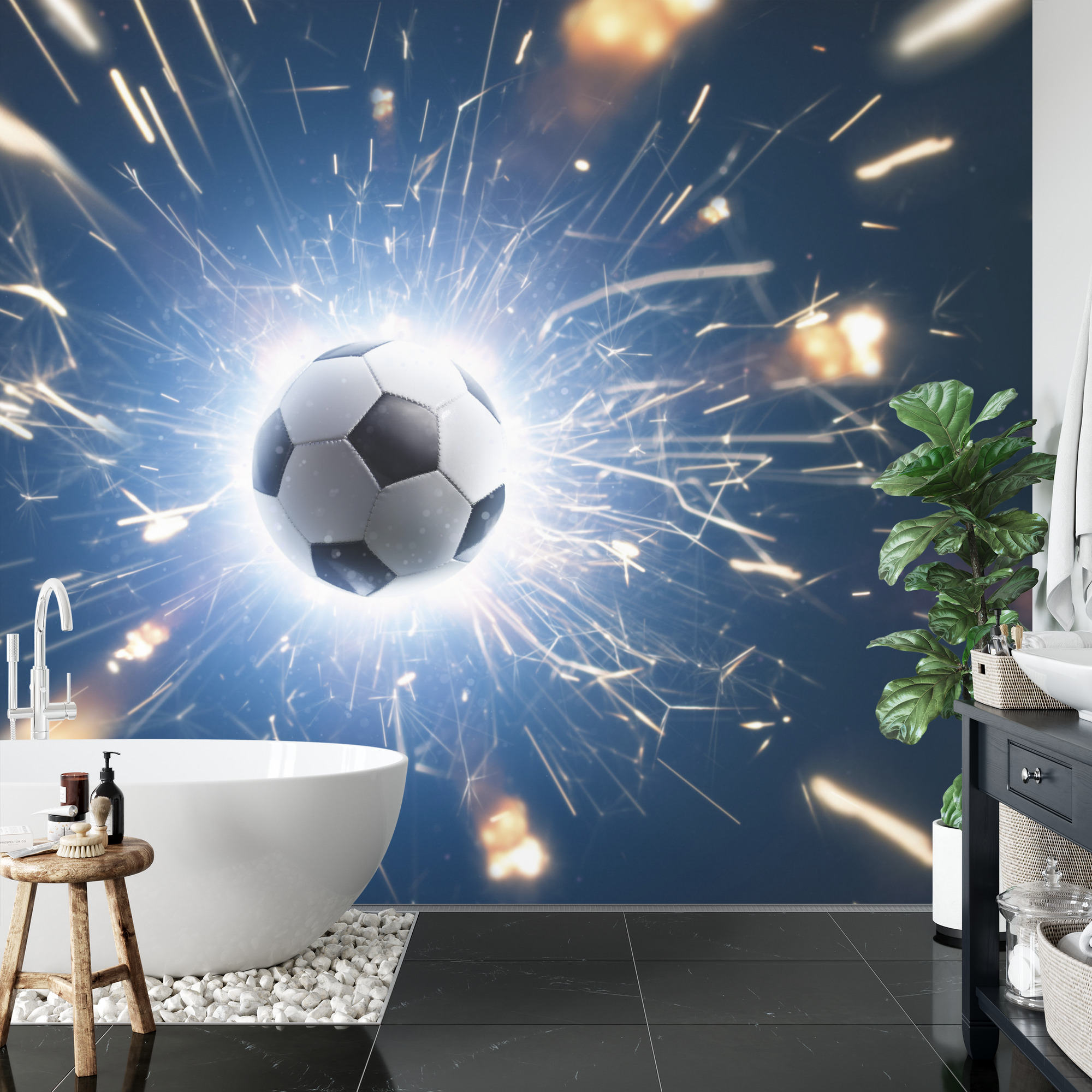Emaga Fototapeta Piłka Wśród Iskier Flizelina Zmywalna 208x146