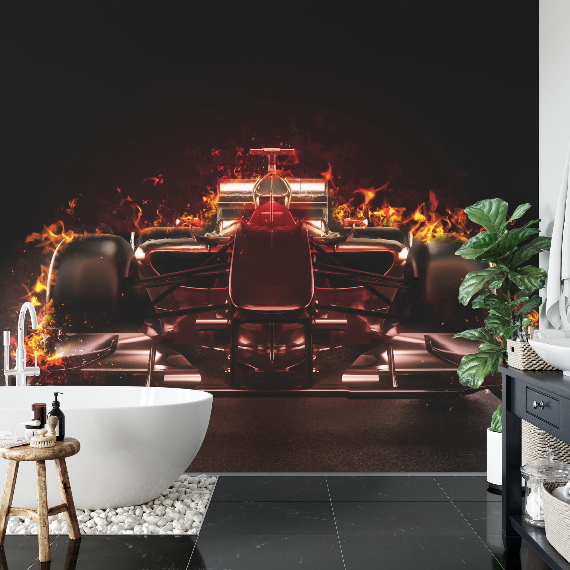 Emaga Fototapeta Płonący Bolid F1 Tapeta Samoprzylepna 104x70.5